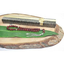 Rd Ekoavm Üç Püskül Yaprak Uçlu Küre Kesim 8 mm Tesbih Koyu Kahverengi Akik Tespih Rdt2280