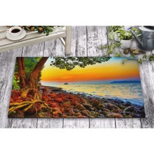 Olunca Olunca Gün Batımı Tasarım Kapı Önü ve Ev İçi Paspas 45x75 cm