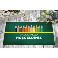 Olunca Olunca Okulumuza Hoşgeldiniz Tasarım Kapı Önü ve Ev İçi Paspas 45x75 cm