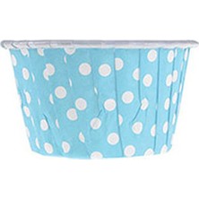 Bebek Mavisi Puantiyeli Muffin Kek Kapsülü 25li