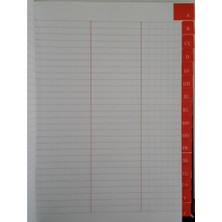 Sim Ticari Fihrist 18x26cm Her İki Harften 24 Yaprak