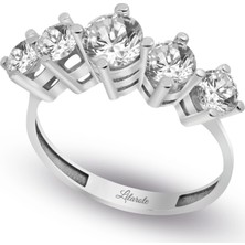 Lilarote Beyaz Beştaş Altın Yüzük 14 Ayar