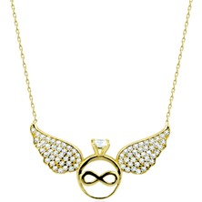 Lilarote Melek Tektaş Sonsuzluk Altın Kolye 14 Ayar