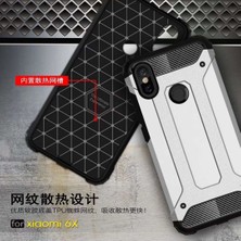 Case 4U Xiaomi Mi 6X Kılıf Çift Katman Zırh Koruma Tank Arka Kapak - Siyah