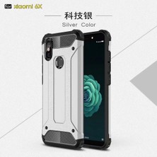 Case 4U Xiaomi Mi 6X Kılıf Çift Katman Zırh Koruma Tank Arka Kapak - Gümüş