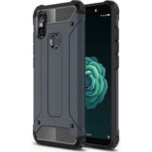 Case 4U Xiaomi Mi 6X Kılıf Çift Katman Zırh Koruma Tank Arka Kapak - Siyah