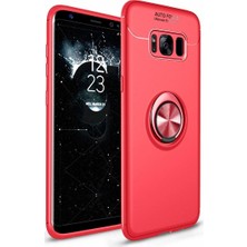 Case 4U Samsung Galaxy S8 Kılıf Yüzüklü Darbeye Dayanıklı (Mıknatıslı Araç Tutucu Uyumlu) Kırmızı