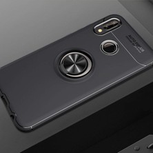 Case 4U Huawei P20 Lite Kılıf Yüzüklü Darbeye Dayanıklı (Mıknatıslı Araç Tutucu Uyumlu) Siyah