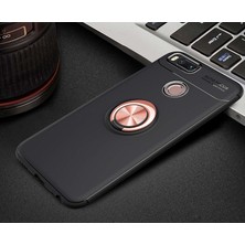 Case 4U Xiaomi Mi 5X-A1 Kılıf Yüzüklü Darbeye Dayanıklı (Mıknatıslı Araç Tutucu Uyumlu) Siyah - Rose Gold