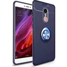 Case 4U Xiaomi Redmi Note 4X Kılıf Yüzüklü Darbeye Dayanıklı (Mıknatıslı Araç Tutucu Uyumlu) Lacivert