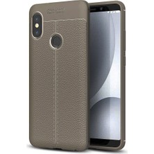 Case 4U Xiaomi Mi 6X Kılıf Rugan Armor Deri Görünümlü Yüksek Kalite Silikon Niss - Gri