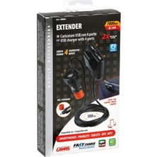 Lampa Extender 4 Usb Uzatma 180cm Hızlı Şarj Soketi 7800mA 12/24V 38883