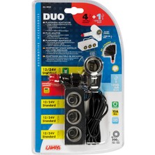 Lampa Duo Usb Şarj+4 Çakmaklık Soketi Adaptörü 39131