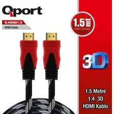 Qport HDMI to HDMI 1.5 M Altın Uçlu Kablo (Q-HDMI1.5)