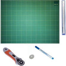 İşkur Makine Kesim Altlığı Patchwork Cutting Mat 45 mm Rulet Kesici Komple Set