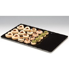 Zicco Kurabiye Çikolata Teşhir Tepsisi Servis Tabağı Siyah