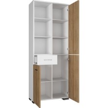 Tdesigno Satürn Banyo Boy Dolabı 60 cm - Safir Meşe ve Beyaz