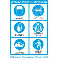 Sticker Master İş Güvenliği Talimat Uyarı Levhası Sticker Etiket 2 Oto Motor Pc Etiket