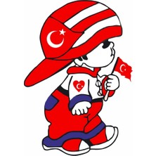 Sticker Master Türk Bayraklı Çocuk Sticker Oto Motor Pc Etiket