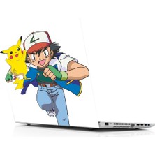 Sticker Master Pokemon Go Ash And Picachu Run Laptop Sticker Oto Motor Pc Etiket