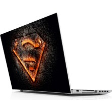 Sticker Master Superman Flame Logo 3D Laptop Sticker Oto Motor Pc Etiket