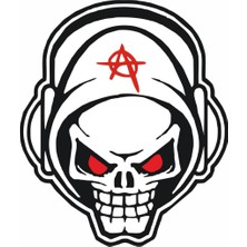 Sticker Master Skull Anarchy Sticker Oto Motor Pc Etiket