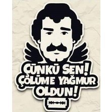 Sticker Master Çünkü Sen çölüme yağmur oldun Sticker Oto Motor Pc Etiket