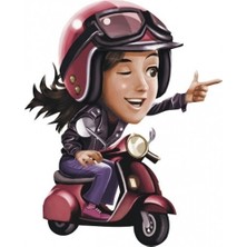 Sticker Master Vespa Girl Sticker Oto Motor Pc Etiket