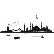 Sticker Master İstanbul Siluet Duvar Sticker 3 Oto Motor Pc Etiket