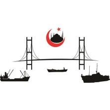 Sticker Master İstanbul Siluet Vapur Duvar Sticker Oto Motor Pc Etiket