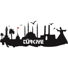 Sticker Master Türkiye Silueti Duvar Sticker Oto Motor Pc Etiket
