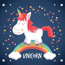 Sticker Master Unicorn Çocuk Odası Sticker Oto Motor Pc Etiket