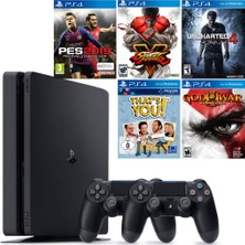 Sony PS4 Slim 1Tb Oyun Konsolu + 2. PS4 Kol + PS4 Pes 19 + 4 Adet PS4 Oyun