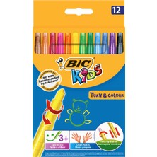 BIC ÇEVİRMELİ MUM BOYA 12 RENK