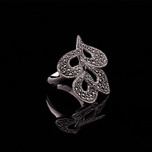 Sümer Telkari Markazit Taşlı Modern Gümüş Yüzük 643