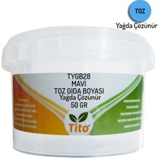 Tito TYGB28 Toz Mavi Gıda Boyası Renklendirici Yağda Çözünür - 50 gr