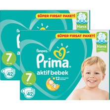 Prima Bebek Bezi Aktif Bebek 7 Beden XX Large Aylık Fırsat Paketi Paketi 84 Adet