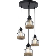 Avonni AV-1584-4T-BSY Siyah Boyalı Modern Avize