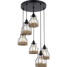 Avonni AV-1584-6T-BSY Siyah Boyalı Modern Avize