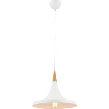 AVONNI AV-4100-A6-BBY Beyaz Boyalı Modern Avize E27 Metal Ahşap 32cm