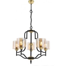 AVONNI AV-4162-5E Eskitme Kaplama Modern Avize E27 Metal Cam 62cm