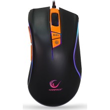 Rampage SMX-R9 USB 1000-3200DPI RGB Işıklı Oyuncu Mouse Siyah - Turuncu