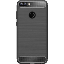 Microcase Huawei P Smart Brushed Carbon Fiber Silikon TPU Kılıf