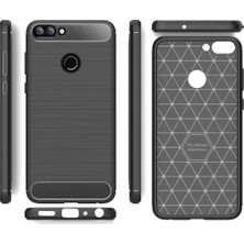 Microcase Huawei P Smart Brushed Carbon Fiber Silikon TPU Kılıf