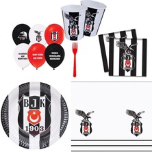 Balonpark Beşiktaş 8 Kişilik 6 Parça Doğum Günü Seti Malzemeleri Süsleri