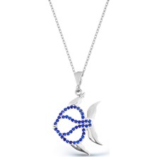 Argentum Concept Zirkon Taşlı Gümüş Balık Kolye N114701