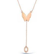 Argentum Concept Kelebek Motifli Gümüş Sallantılı Kolye