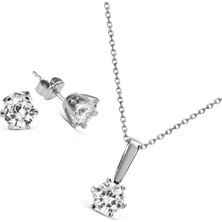 Argentum Concept Gümüş Tek Taş Set S014802
