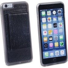 Pierre Cardin iPhone 6 Plus Deri Arka Koruma Paneli Siyah PCL-P11