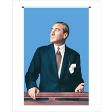 Gönder Bayrak Atatürk Posteri Raşel Kumaş - 200 x 300 cm